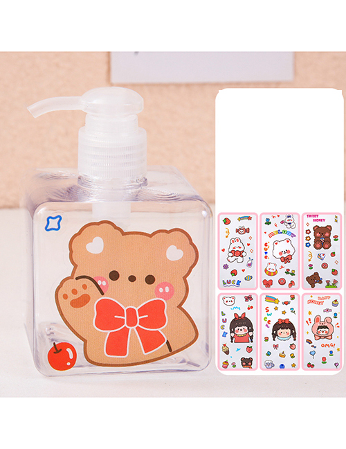 Fashion 1 Transparent + Random Sticker Press-type Portable Sub-bottling