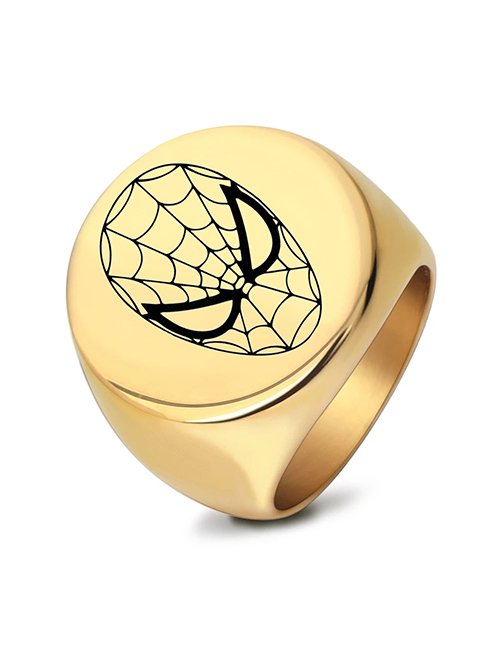 Fashion Gold Titanium Steel Spider Mask Ring