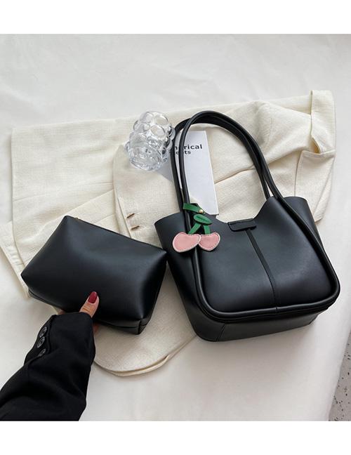 Fashion Black Soft Side Large Capacity Shoulder Bag