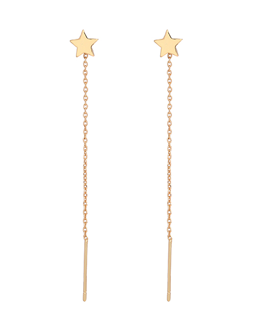 Fashion Gold Pure Copper Star Geometric Drop Earrings