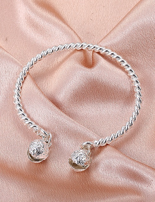 Fashion Silver Alloy Double Bell Twist Bracelet