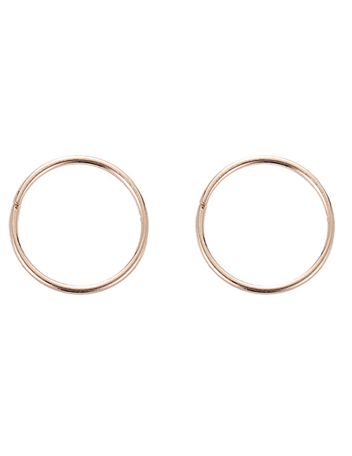 Fashion Gold Solid Copper Geometric Round Earrings