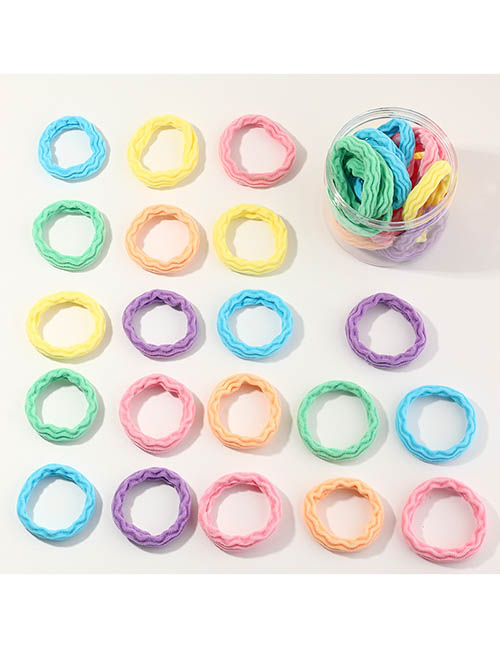 Fashion 20 Combinations Of Hair Ring Color Mixing Stretch Jacquard Towel Ring Set