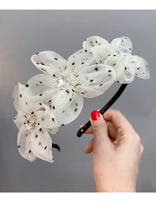 Fashion Beige Flower Chiffon And Diamond Imitation Flower Headband