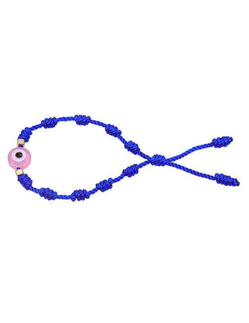 Fashion Navy Blue Colorful Cord Braided Eye Bracelet