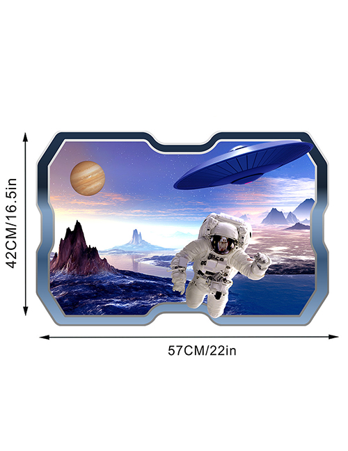 Fashion Ks6801d Pvc3d Star Black Hole Spaceship Astronaut Wall Sticker