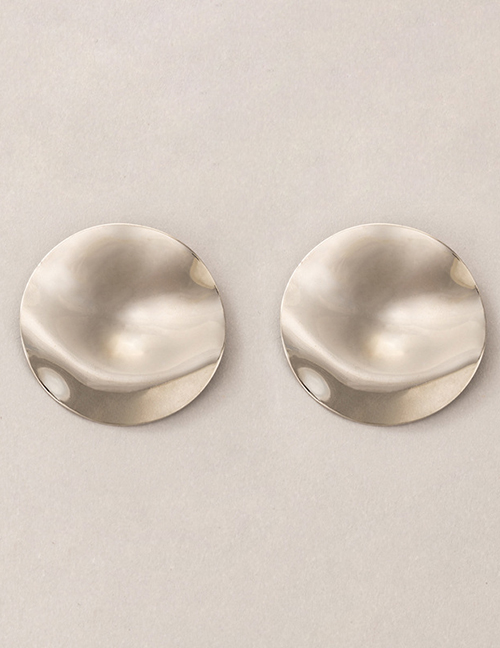 Fashion Silver Alloy Geometric Round Stud Earrings