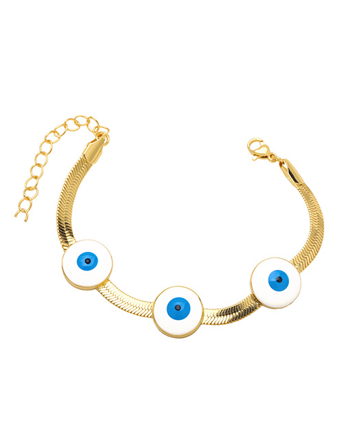 Fashion Round Copper Drip Oil Round Eye Snake Bone Chain Bracelet