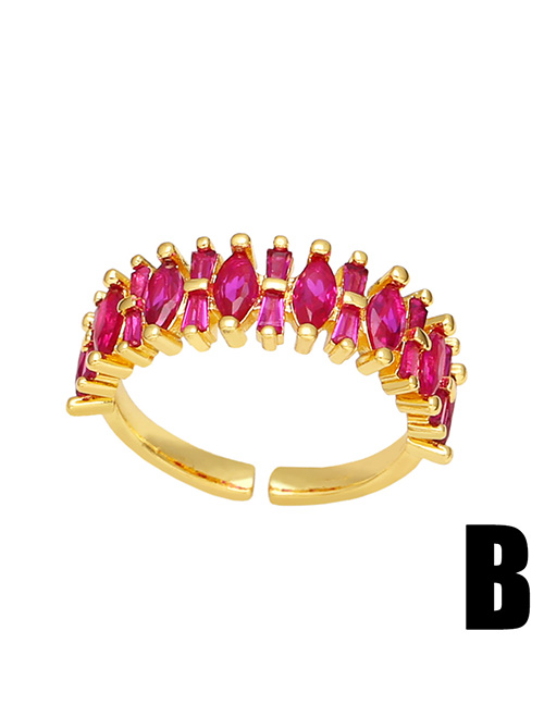 Fashion B Bronze Zirconium Geometric Open Ring