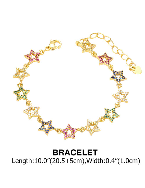 Fashion Bracelet Brass Diamond Pentagram Bracelet