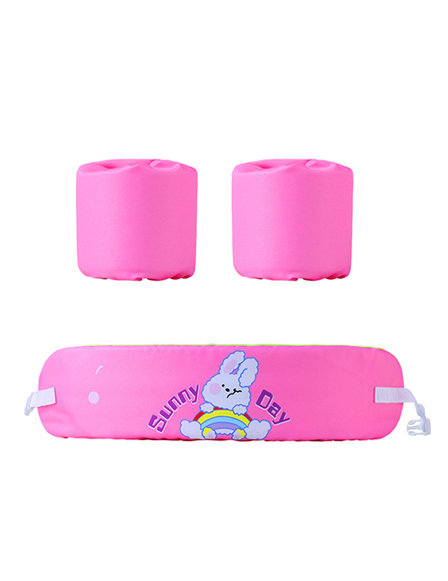 Fashion Pink Rabbit Belt Cartoon Print Swim Sleeve Buoyancy Vest  High Density Twill