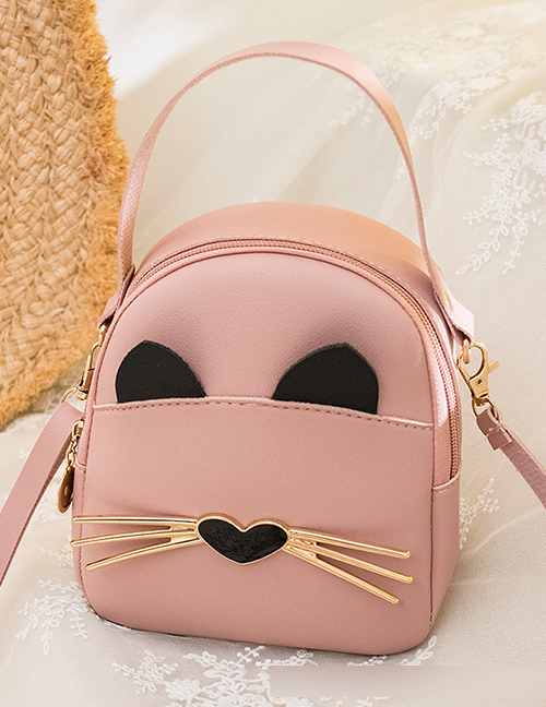 Fashion Pink Pu Large Capacity Cartoon Messenger Bag