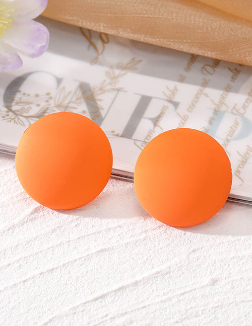 Fashion Orange Resin Geometric Round Stud Earrings