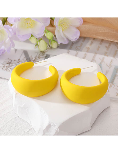 Fashion Yellow Resin Geometric Crescent Earrings
