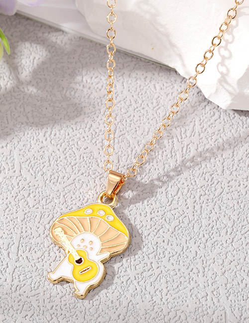 Fashion Yellow Mushroom Necklace Alloy Cat Mushroom Necklace
