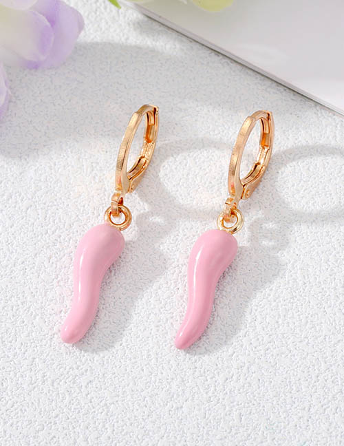 Fashion Pink Alloy Geometric Pepper Earrings