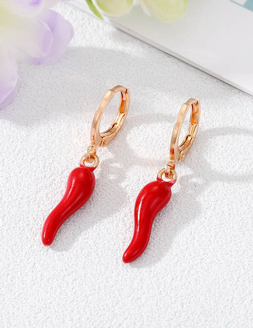 Fashion Red Alloy Geometric Pepper Earrings