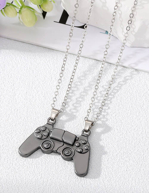 Fashion Matte Black Game Console Alloy Geometry Game Console Handle Magnetic Necklace Set