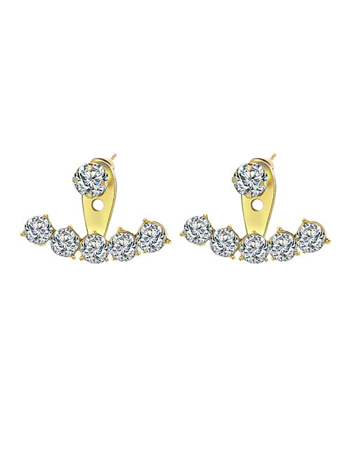 Fashion 5# Alloy Diamond Geometric Stud Earrings