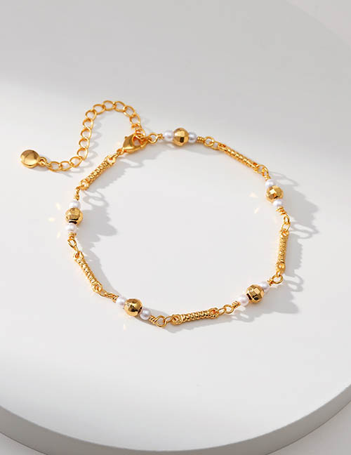 Fashion Gold Copper Gold Plated Geometric Ball Chain Bracelet