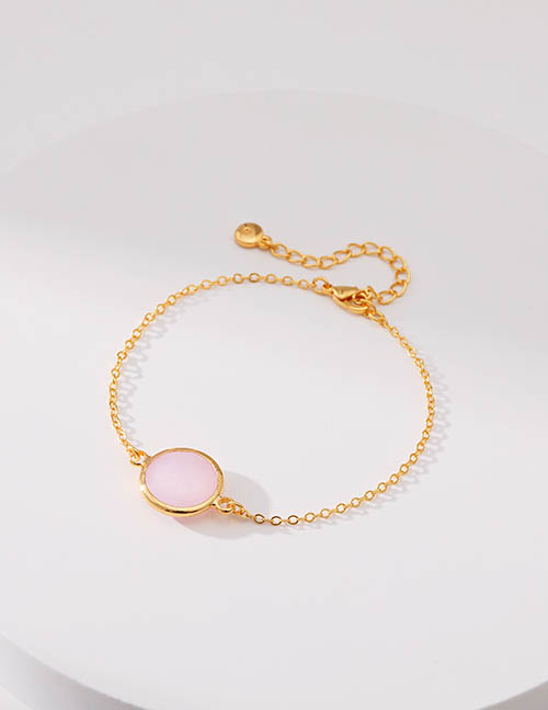 Fashion Pink Gold Plated Copper Round Protein Bracelet