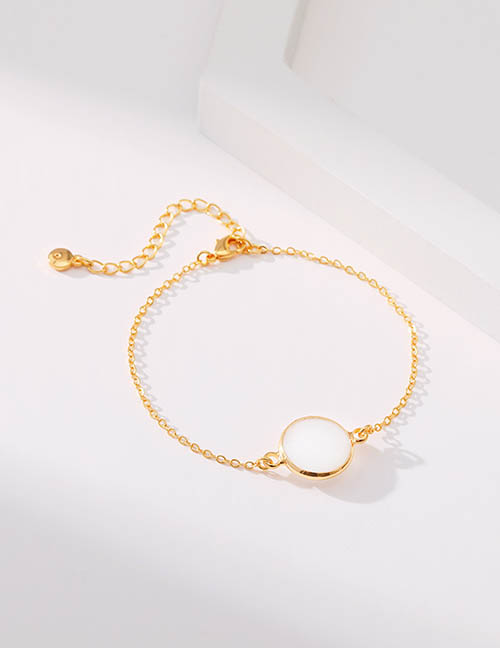 Fashion White Gold Plated Copper Round Protein Bracelet