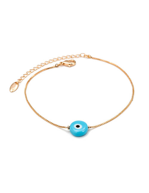 Fashion Light Blue Solid Copper Geometric Eye Bracelet