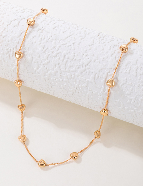 Fashion Gold Alloy Three-dimensional Love Chain Necklace