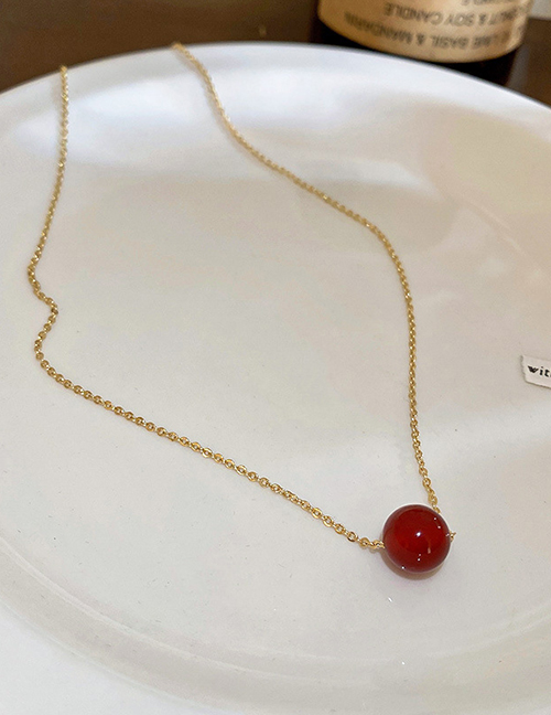 Fashion Necklace--red Geometric Acacia Bean Necklace