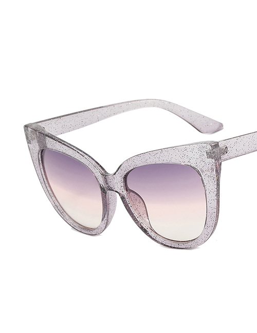 Fashion Silver Gray On Purple And Pink On The Bottom Pc Cat Eye Large Frame Flat Mirror