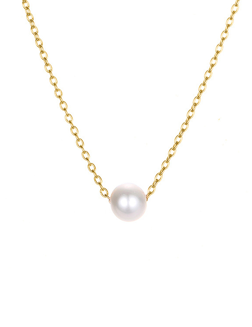 Fashion Gold Stainless Steel Gold Plated Pearl Necklace