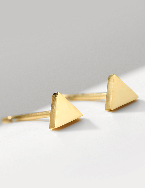 Fashion Triangle - Gold Stainless Steel Triangle Stud Earrings