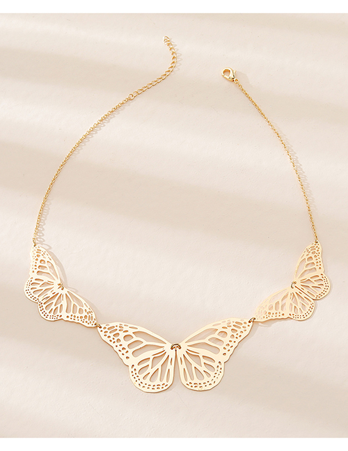 Fashion Gold Alloy Openwork Butterfly Necklace