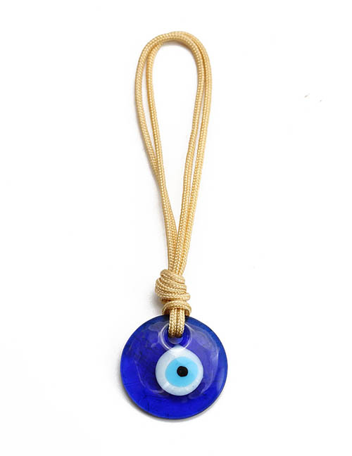 Fashion Khaki Geometric Glass Eye Keychain