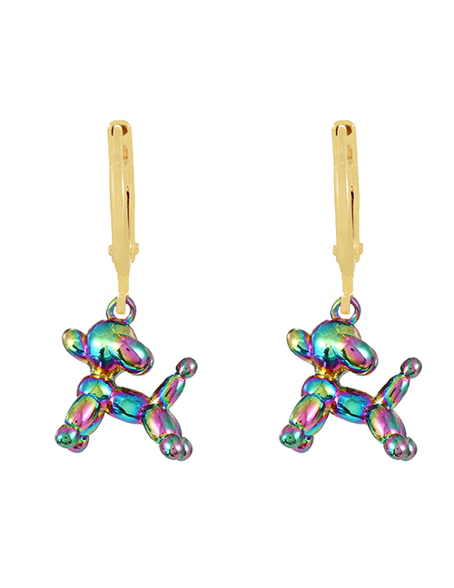 Fashion Color-2 Copper Spray Painted Dog Pendant Earrings
