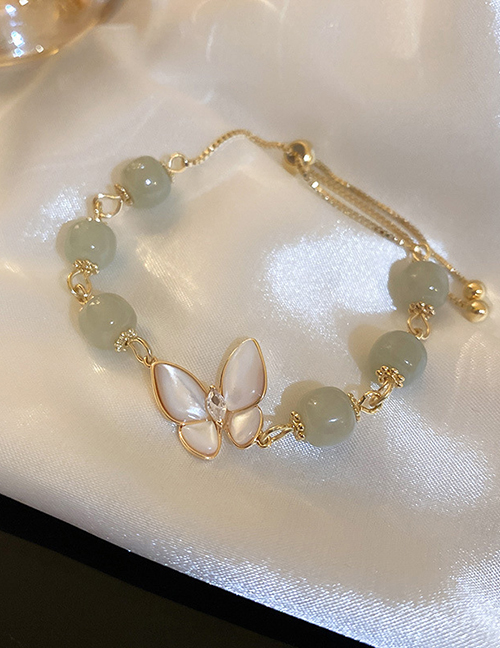 Fashion 5#golden Butterfly Strawberry Crystal Beaded Butterfly Bracelet