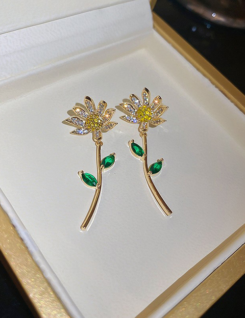 Fashion 25#gold Geometric Diamond Flower Stud Earrings