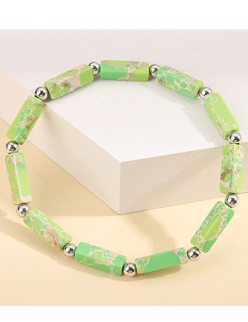 Fashion Green Emperor Multicolor Square Beaded Bracelet