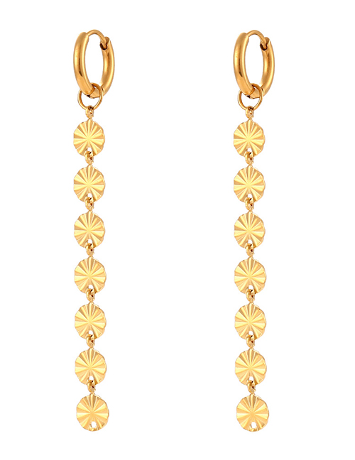 Fashion Gold Stainless Steel Gold Plated Snowflake Drop Earrings