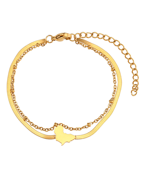 Fashion 8# Titanium Steel Geometric Snake Bone Chain Double Layer Bracelet
