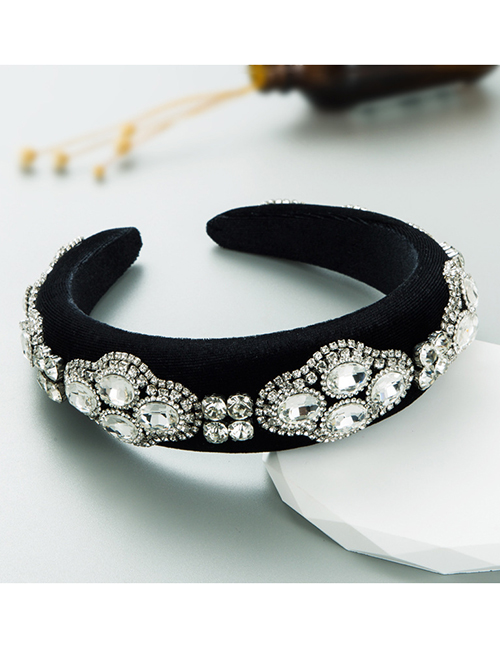 Fashion Silver Fabric Diamond Wide-brimmed Headband