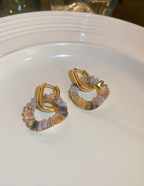 Fashion 35# Ear Buckle-golden Circle Metal Geometric Circle Earrings