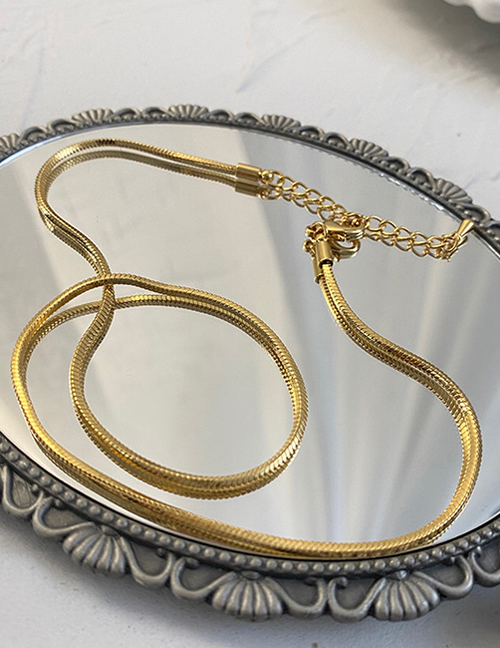 Fashion Metal Necklace - Single Geometric Snake Bone Chain Necklace