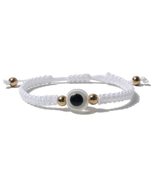 Fashion White Cord Braided Resin Eye Bracelet