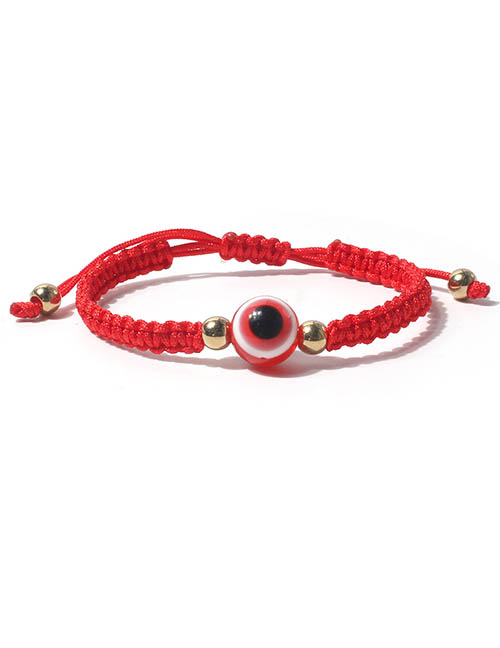 Fashion Red Cord Braided Resin Eye Bracelet