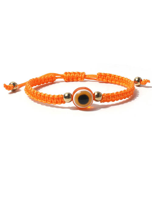 Fashion Orange Cord Braided Resin Eye Bracelet