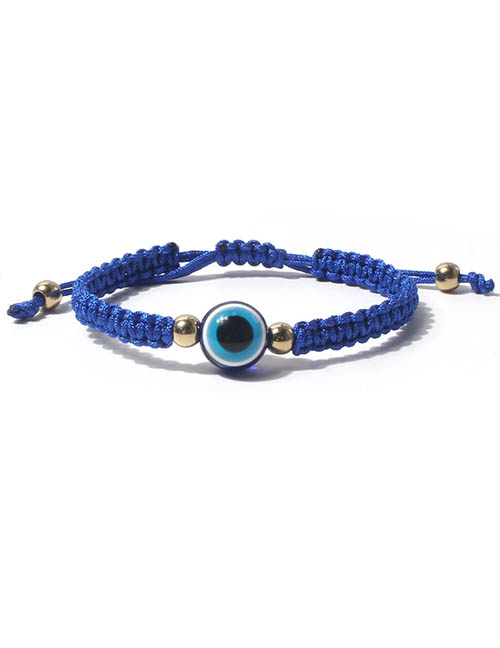 Fashion Blue Cord Braided Resin Eye Bracelet