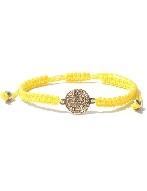 Fashion Yellow Alloy Geometric Circle Card String Bracelet