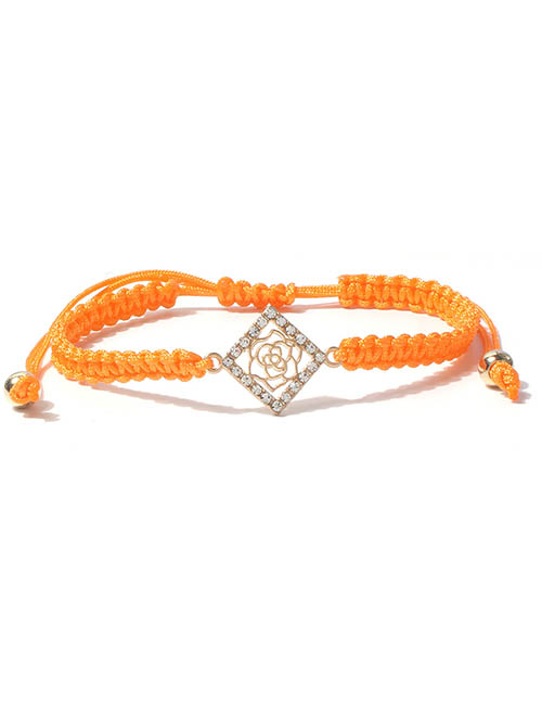 Fashion Orange Alloy Diamond Diamond Flower String Bracelet
