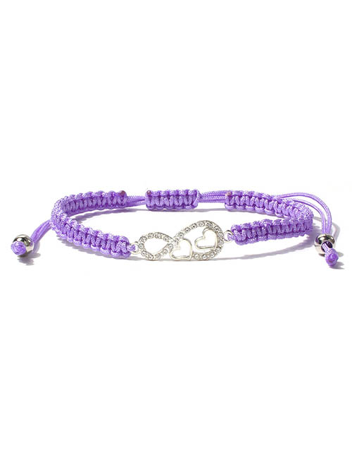 Fashion Purple Alloy Diamond Geometric String Bracelet